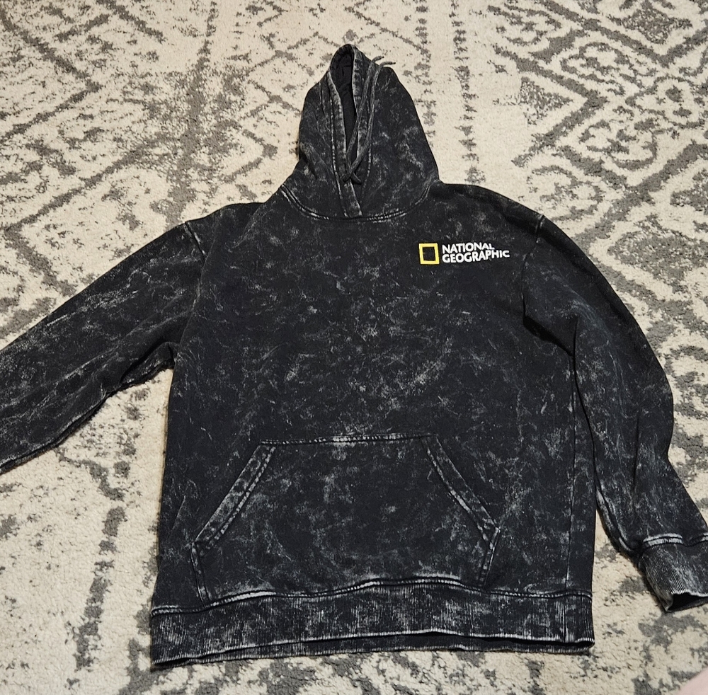National Geographic Small North America US Latitude 34N 106W Hoodie Acid Wash